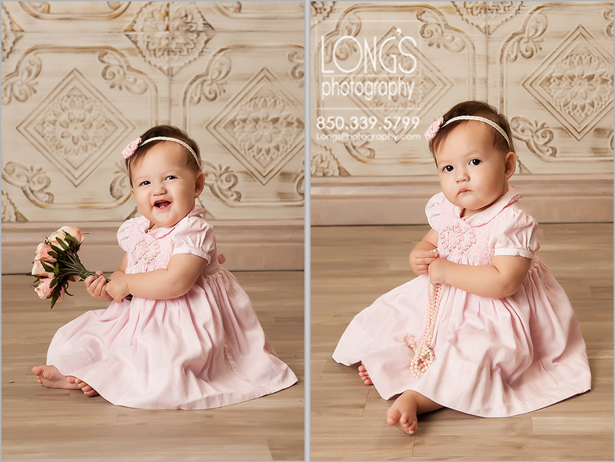 Nine month baby portraits in Tallahassee