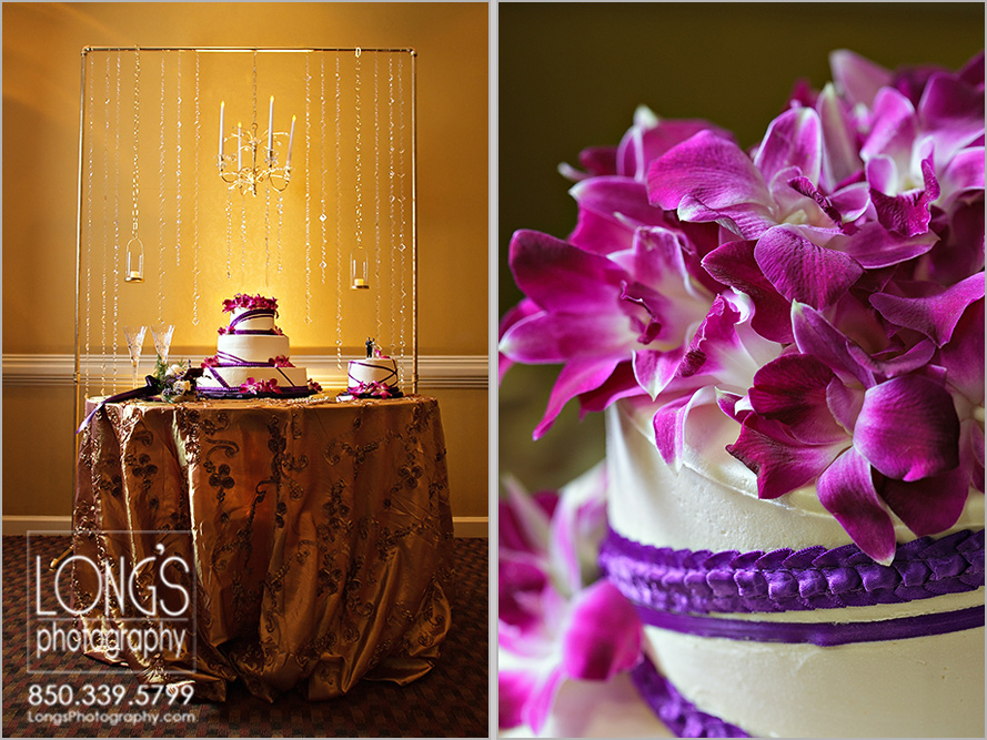 Tallahassee wedding cake purple flowers